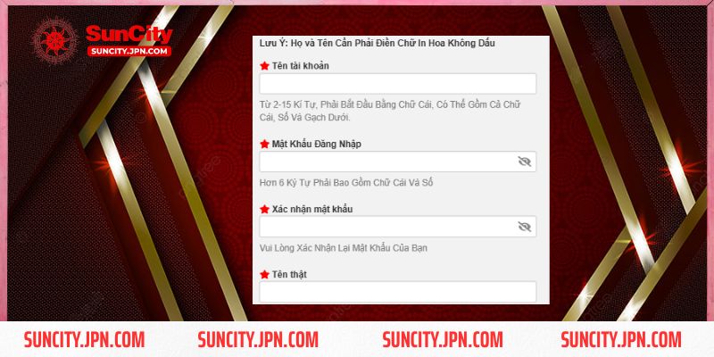 Cần thỏa mãn điều kiện để tạo tài khoản Suncity thành công